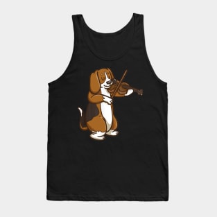 Violinist Beagle Dog Tank Top